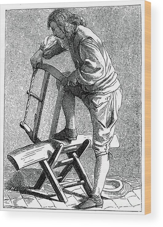 A Wood Cutter, 1737-1742.artist Wood Print by Print Collector 