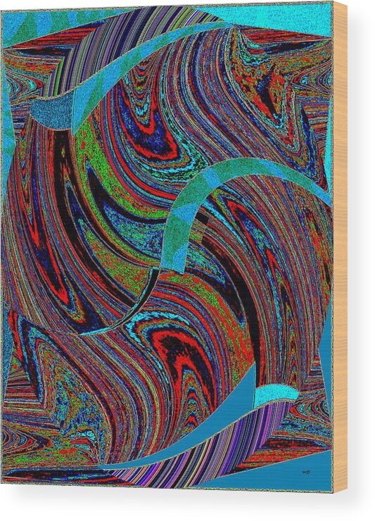 Hoopla Wood Print featuring the digital art Abstract Hoopla by Will Borden
