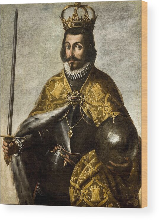 Anonymous Wood Print featuring the painting Anonymous / 'San Fernando', XVII Century, Oil on canvas, 1.15 x 0.92 m. Fernando III de Castilla. by Anonymous