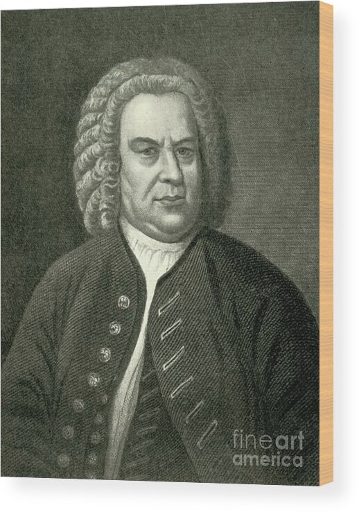 Engraving Wood Print featuring the drawing Bach by Print Collector