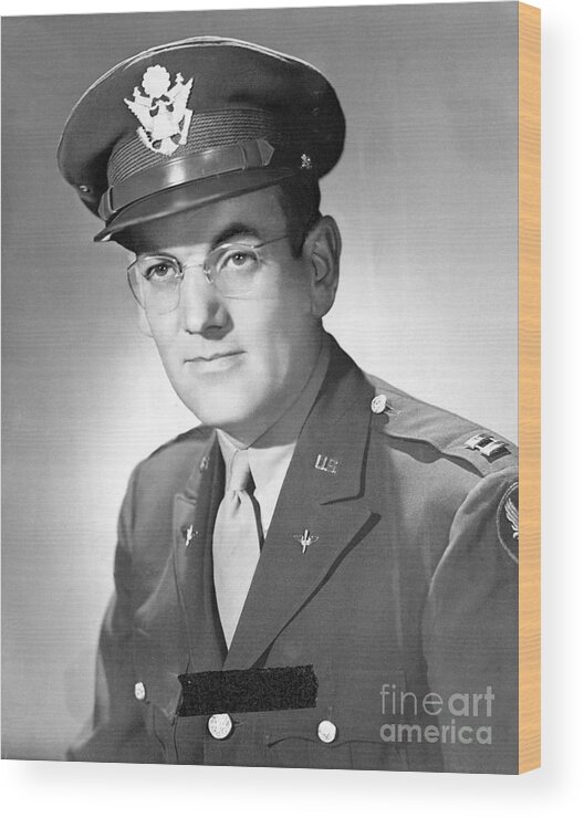 Musical Conductor Wood Print featuring the photograph Bandleader Glenn Miller In Army Uniform by Bettmann