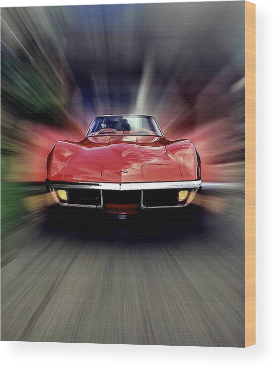 Corvette Wood Print featuring the photograph Big Red by David Manlove