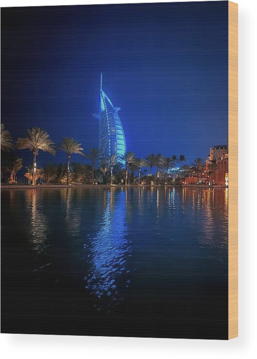 Famous Wood Print featuring the photograph Bourag Al Arab by Mayalazzawi