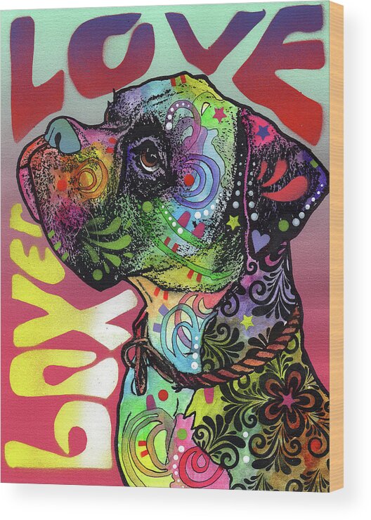 Boxer Luv Wood Print featuring the mixed media Boxer Luv by Dean Russo