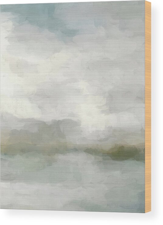 Light Teal Wood Print featuring the painting Break in the Weather II by Rachel Elise
