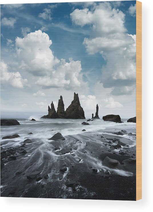 Landscape Wood Print featuring the photograph Breathtaking Landscape With Basalt Rock by Ivan Kmit
