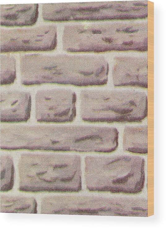 Background Wood Print featuring the drawing Brick Wall by CSA Images