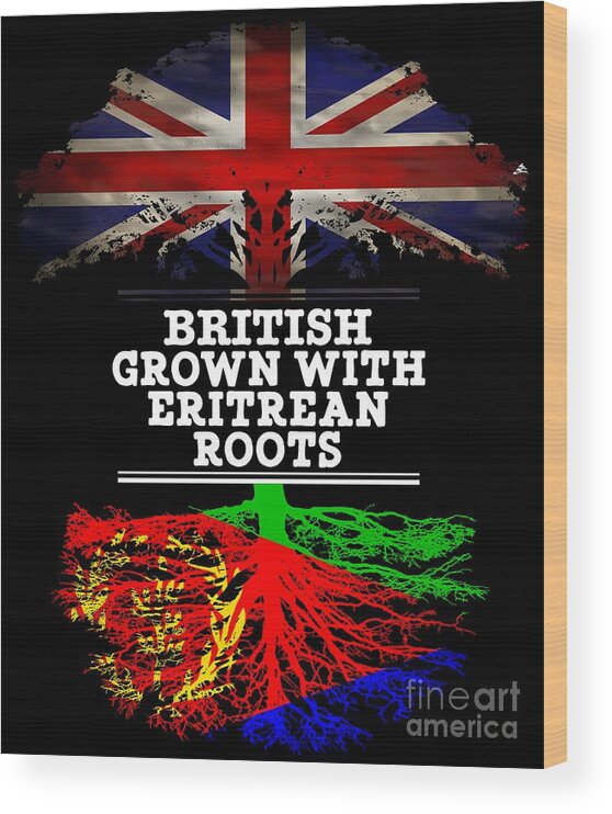 Eritrean Wood Print featuring the digital art British Grown With Eritrean Roots by Jose O