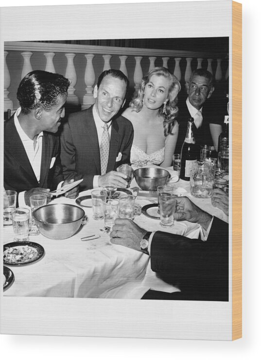 Singer Wood Print featuring the photograph Celebrities Dine At Romanoffs by Michael Ochs Archives