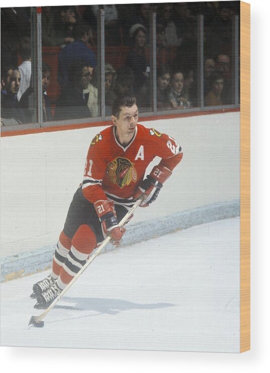 People Wood Print featuring the photograph Chicago Black Hawks V Montreal Canadiens by Denis Brodeur