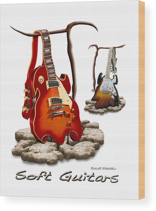 T-shirt Wood Print featuring the photograph Classic Soft Guitars by Mike McGlothlen
