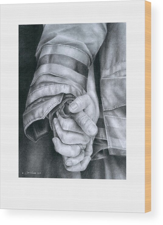 Firefighter Wood Print featuring the drawing Commitment by Jodi Monroe