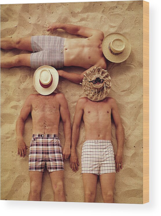 Summer Wood Print featuring the photograph Covered Faces by Tom Kelley Archive