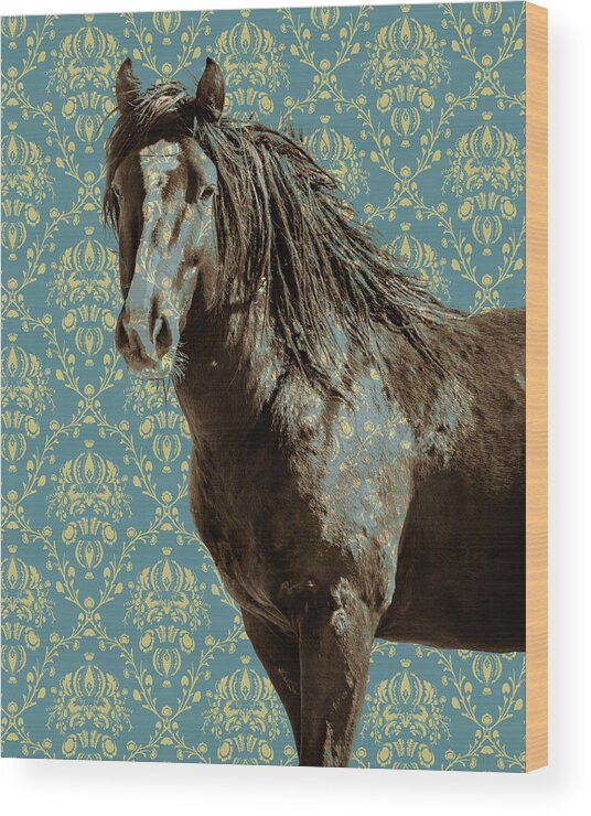 Horse Wood Print featuring the photograph Crazy Blue 2 by Mary Hone