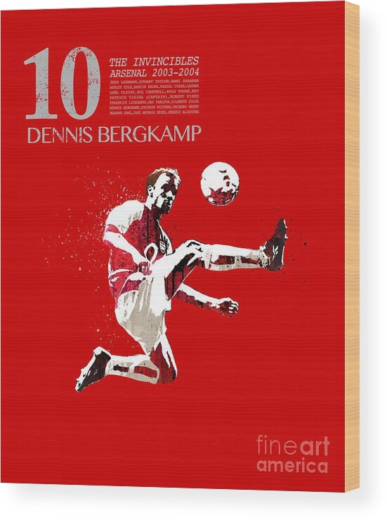 World Cup Wood Print featuring the painting Dennis Bergkamp - invincibles arsenal by Art Popop