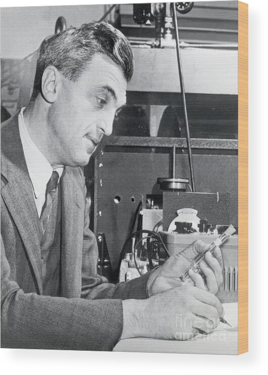 Physicist Wood Print featuring the photograph Dr. Felix Bloch In A Laboratory by Bettmann