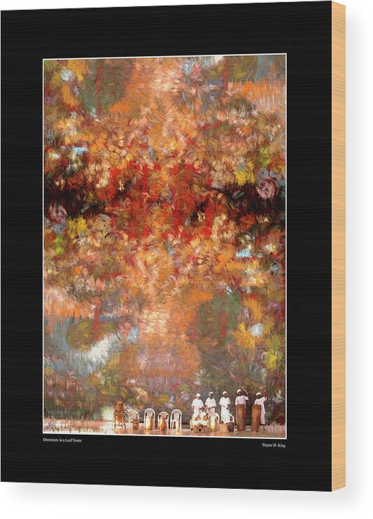 Ghana Wood Print featuring the photograph Drummers in a Leaf Storm Fine Art Poster by Wayne King