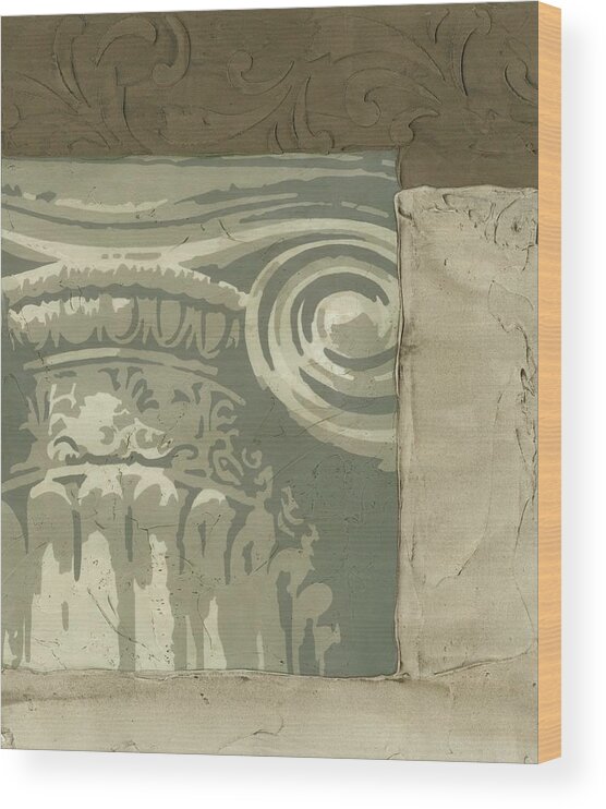Architecture Wood Print featuring the painting Embellished Capital Detail I by Ethan Harper