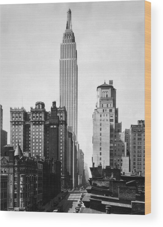 Empire State Building Wood Print featuring the photograph Empire State Building - 1931 by War Is Hell Store