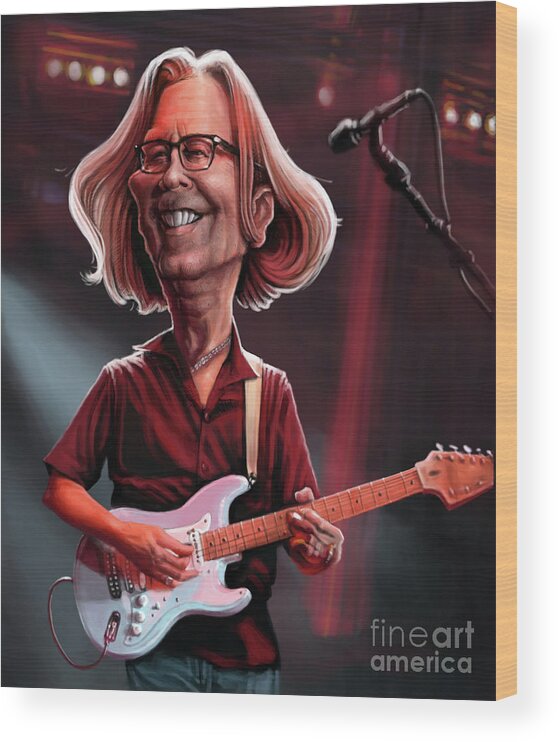 Eric Clapton Wood Print featuring the digital art Eric Clapton by Andre Koekemoer