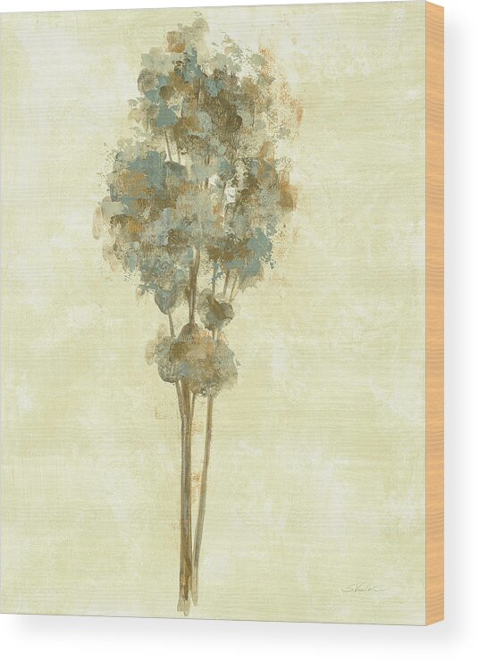 Brown Wood Print featuring the painting Ethereal Tree Iv by Silvia Vassileva