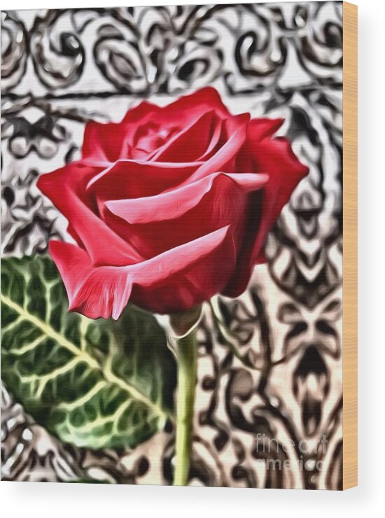 Rose Wood Print featuring the photograph Fansy Rose by Mesa Teresita