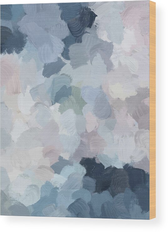 Navy Indigo Blue Wood Print featuring the painting Final Flourishing by Rachel Elise