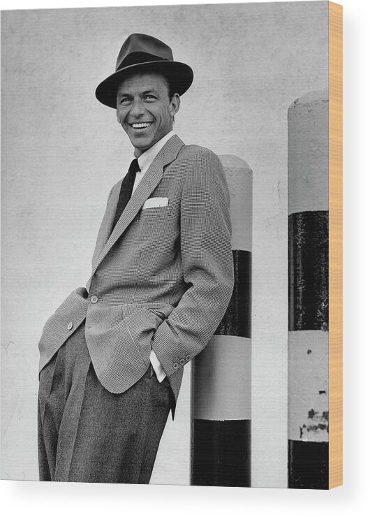 Hands In Pockets Wood Print featuring the photograph Frank Sinatra On The Lot by Sharland