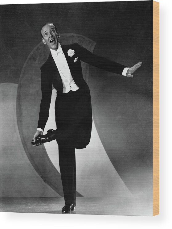 Fred Astaire Wood Print featuring the photograph Fred Astaire Dancing In The Studio by Ernest Bachrach