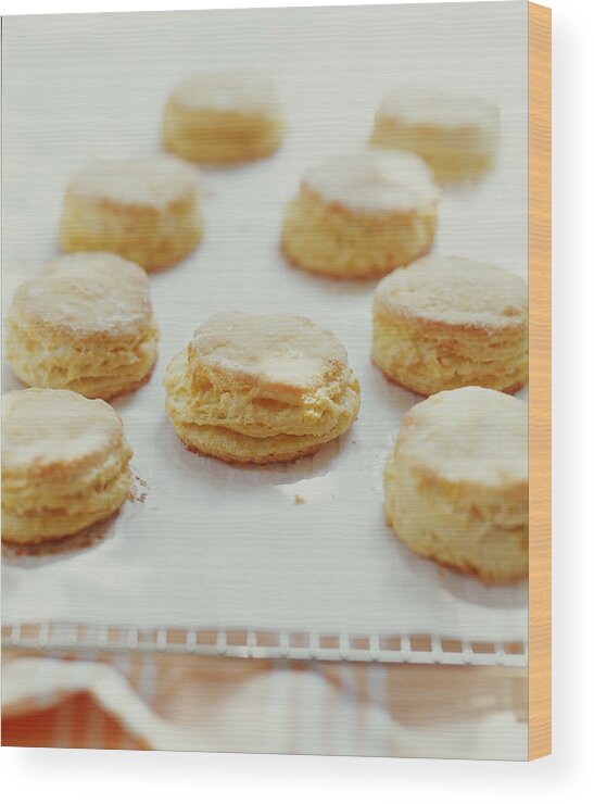 Biscuit Wood Print featuring the photograph Freshly-baked Biscuits by Victoria Pearson