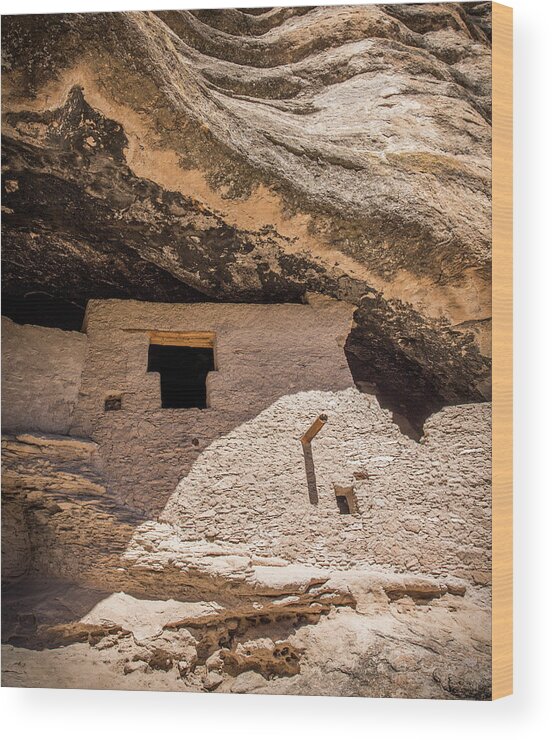 New Mexico Wood Print featuring the photograph Gila Cliff Dwellings by Candy Brenton