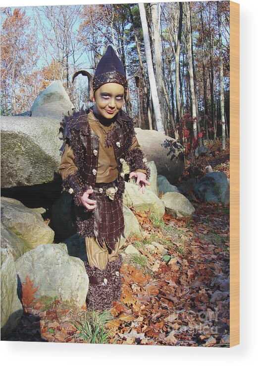 Halloween Wood Print featuring the photograph Goblin Costume 2 by Amy E Fraser