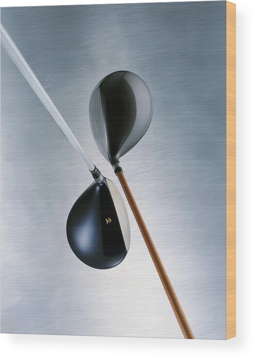 White Background Wood Print featuring the photograph Golf Clubs by James Worrell