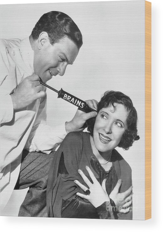 People Wood Print featuring the photograph Gracie Allen And George Burns In Comedy by Bettmann