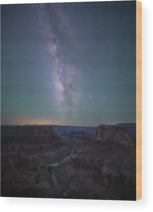 Grand Canyon Wood Print featuring the photograph Grand Canyon And Milky Way by Willa Wei