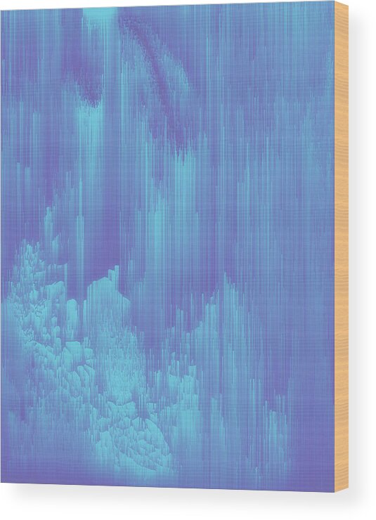 Glitch Wood Print featuring the digital art Hazy Winter by Jennifer Walsh