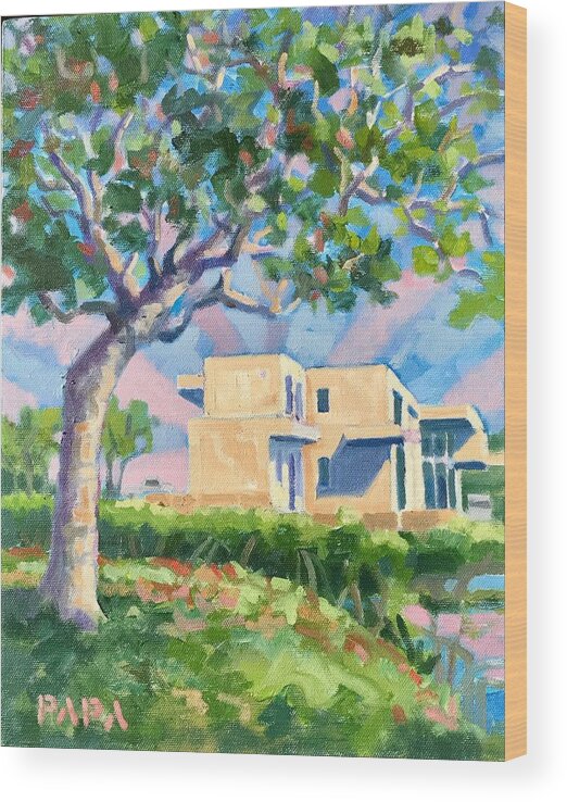 Manalapan Wood Print featuring the painting House at Manalapan by Ralph Papa