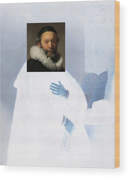 Postmodernism Wood Print featuring the digital art Inv Blend 21 Rembrandt by David Bridburg