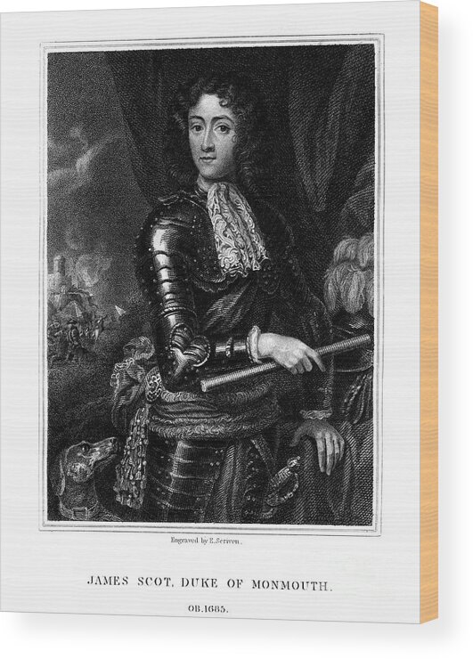 Engraving Wood Print featuring the drawing James Scott, 1st Duke Of Monmouth by Print Collector