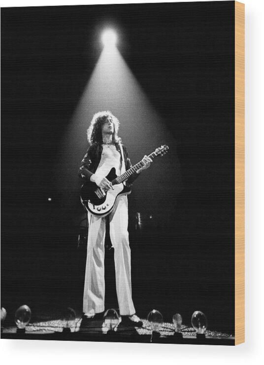 Led Zeppelin Wood Print featuring the photograph Jimmy Page Live by Larry Hulst