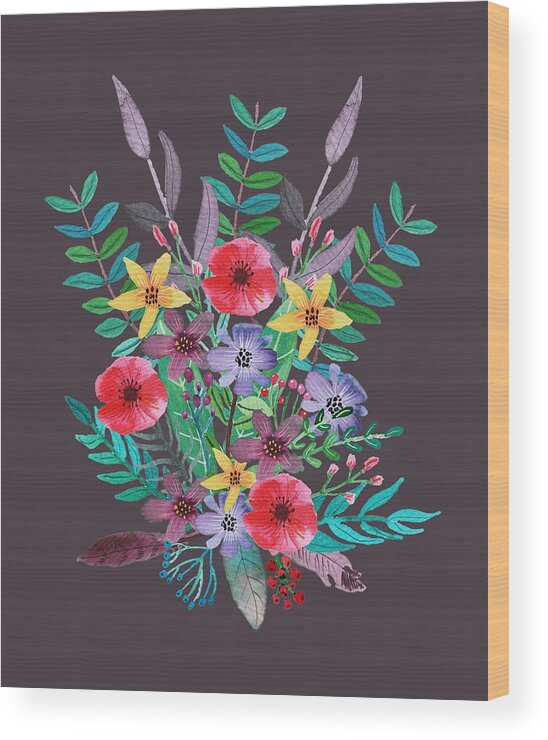 Blossom Wood Print featuring the painting Just Flora II by Amanda Jane