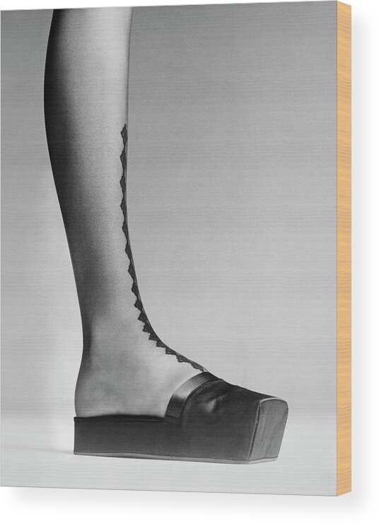 #new2022vogue Wood Print featuring the photograph Kabuki Sandals By Mila Schon by Gerard Martinet
