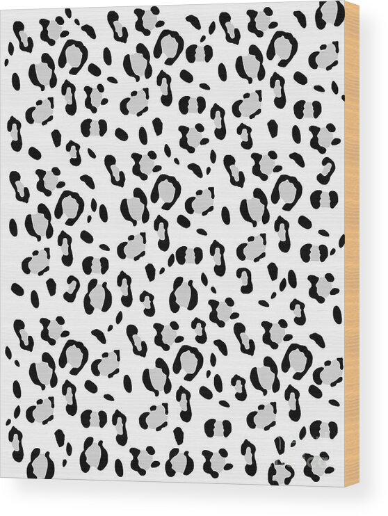 Graphic-design Wood Print featuring the drawing Leopard Animal Print Glam #3 #pattern #decor #art by Anitas and Bellas Art
