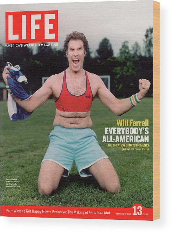 Will Ferrell Wood Print featuring the photograph LIFE Cover: May 13, 2005 by Jeff Riedel