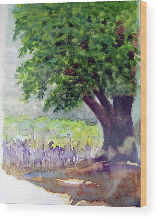  Wood Print featuring the painting Looking West by Karen Coggeshall