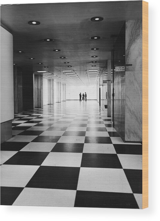 Long Wood Print featuring the photograph Main Lobby Of Un Headquarters by Pictorial Parade