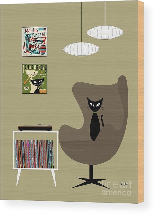 Mid Century Modern Wood Print featuring the digital art Mid Century Album Art by Donna Mibus