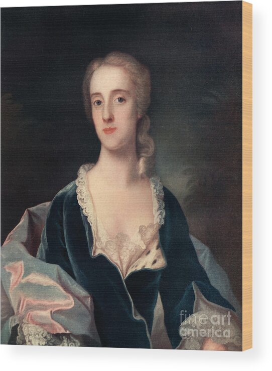 People Wood Print featuring the drawing Miss Hannah Russell, 18th Century by Print Collector