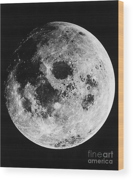 Research Wood Print featuring the photograph Moon Seen From Apollo 11 by Bettmann