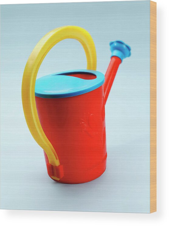 Bucket Wood Print featuring the drawing Multicolored Watering Can by CSA Images